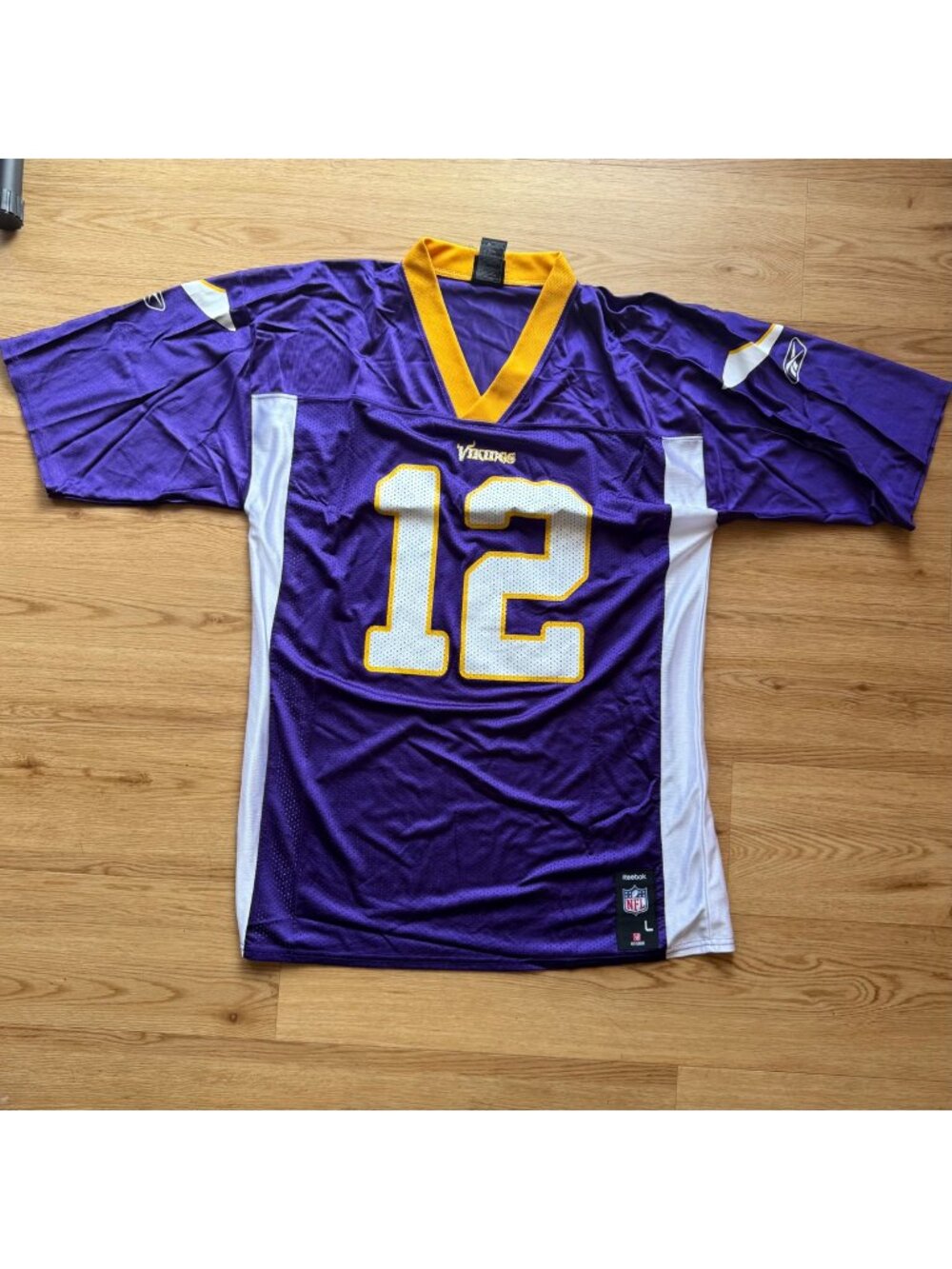 Large Reebok NFL Minnesota Vikings Percy Harvin #12 Football Jersey Purple